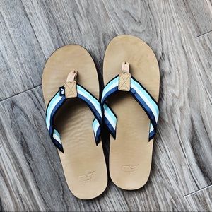 Men’s Leather Footbed Vineyard Vines Flip Flops